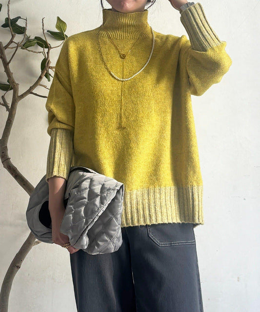 拼色彈力針織套頭衫