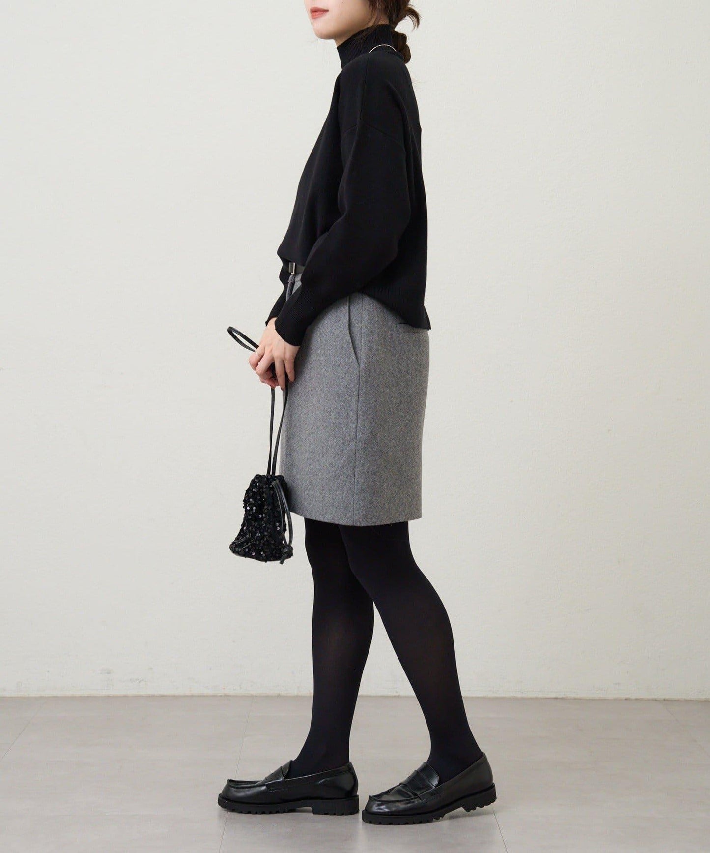 全針高領針織衫