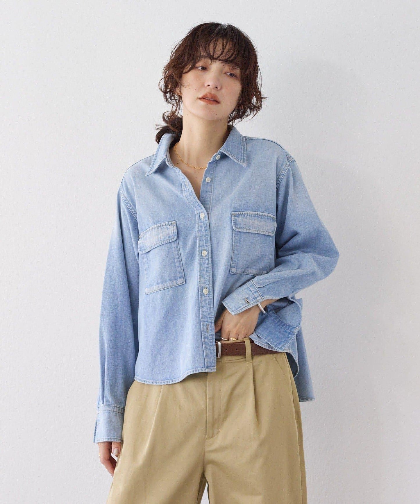 【RIMH】後襬荷葉邊短款襯衫/預計1月下旬發貨