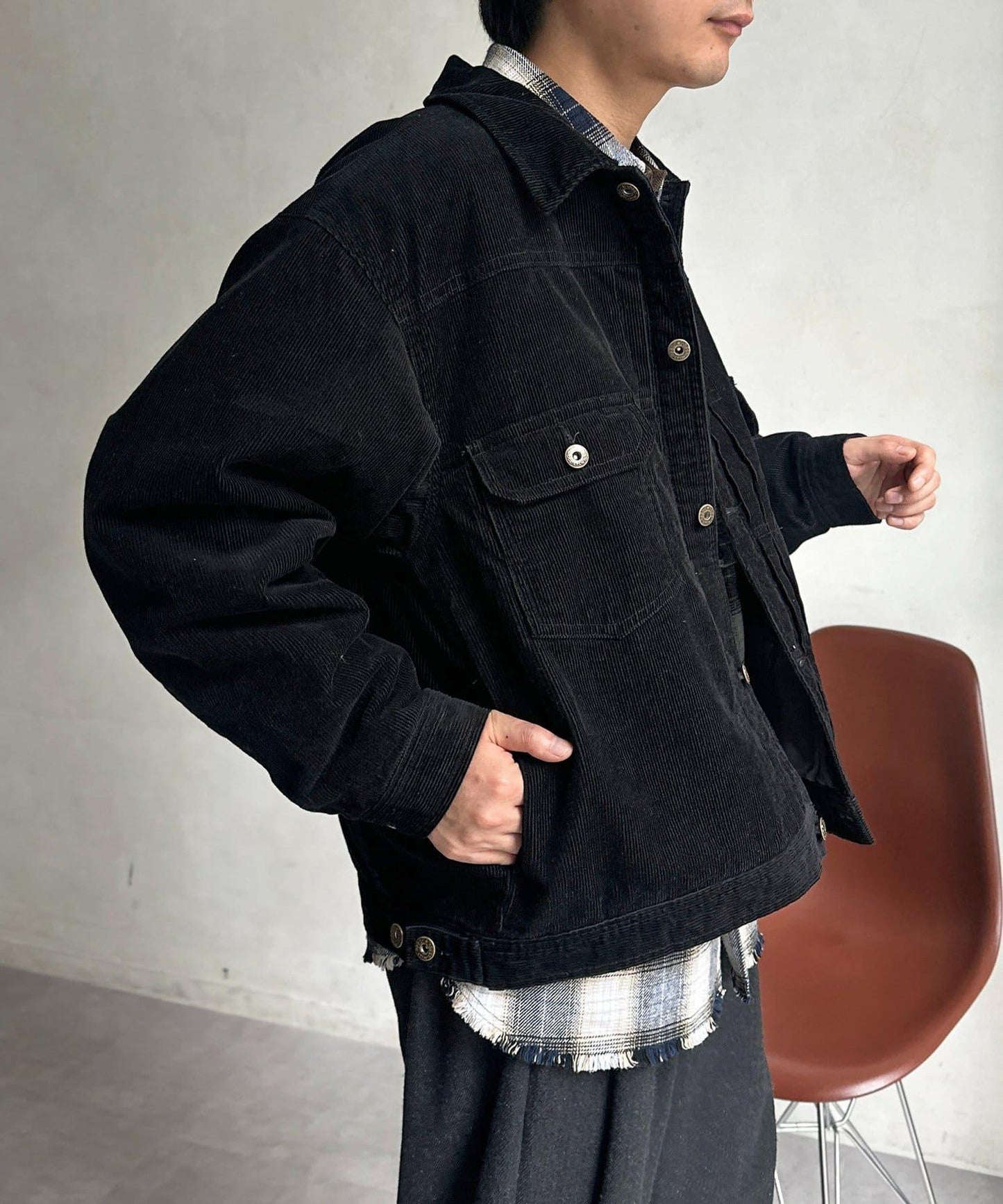 夾棉燈芯絨卡車司機夾克