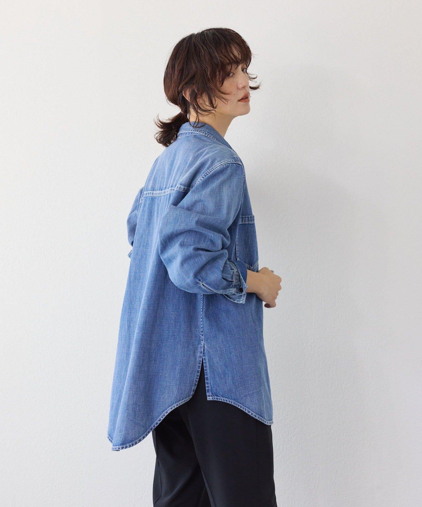 【RIMH】肩墊長款襯衫/預計1月下旬發貨