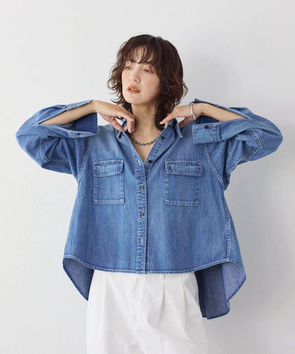 【RIMH】後襬荷葉邊短款襯衫/預計1月下旬發貨