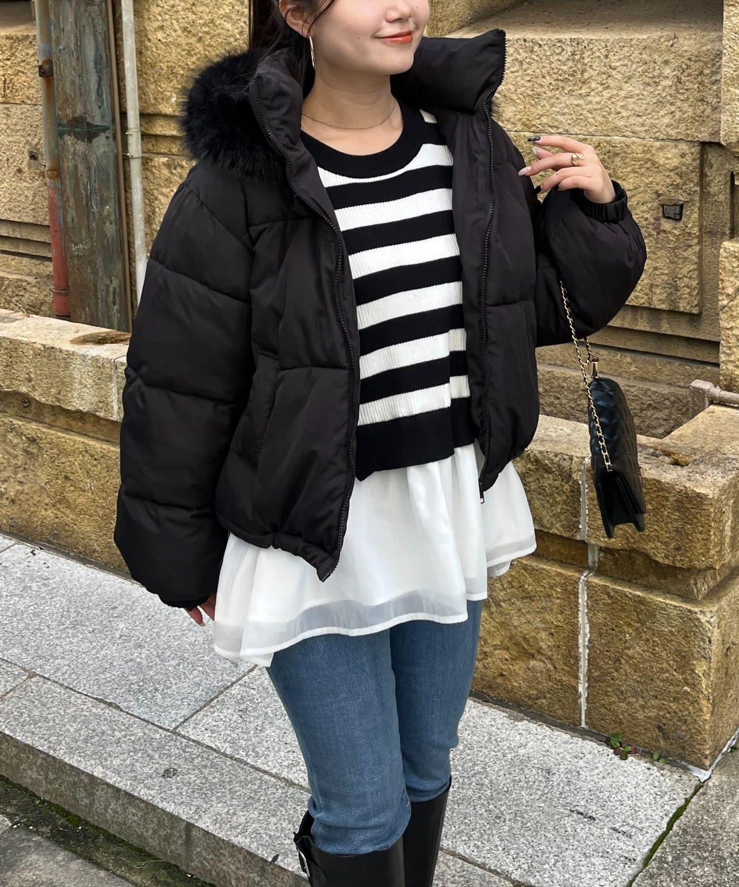 加厚仿毛皮中棉夾克