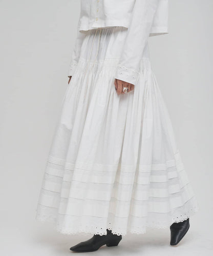 【GEMINI】波浪邊刺繡半身裙