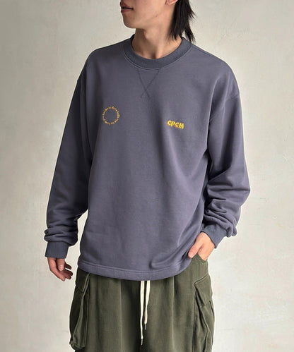 復古風格胸部刺繡泡泡袖衛衣