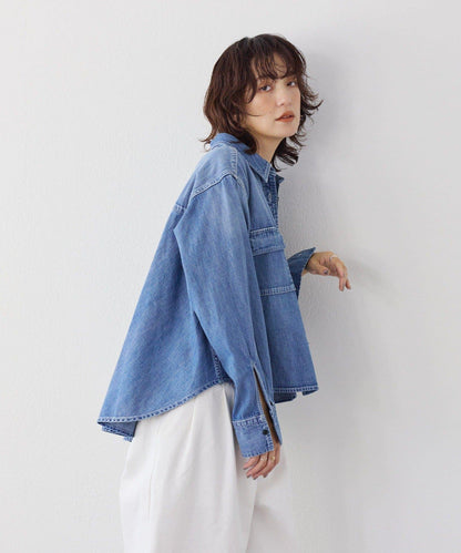 【RIMH】後襬荷葉邊短款襯衫/預計1月下旬發貨