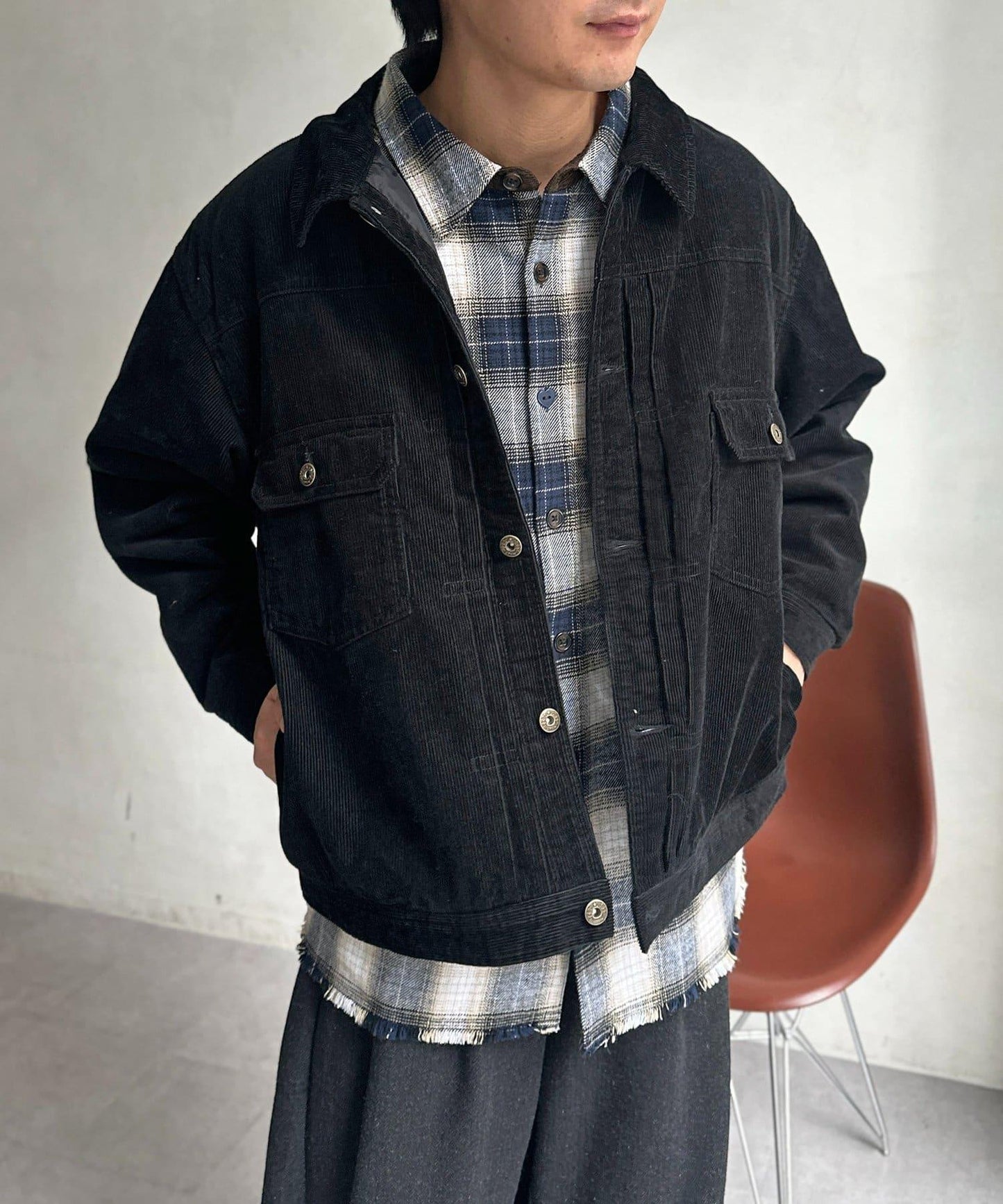 夾棉燈芯絨卡車司機夾克