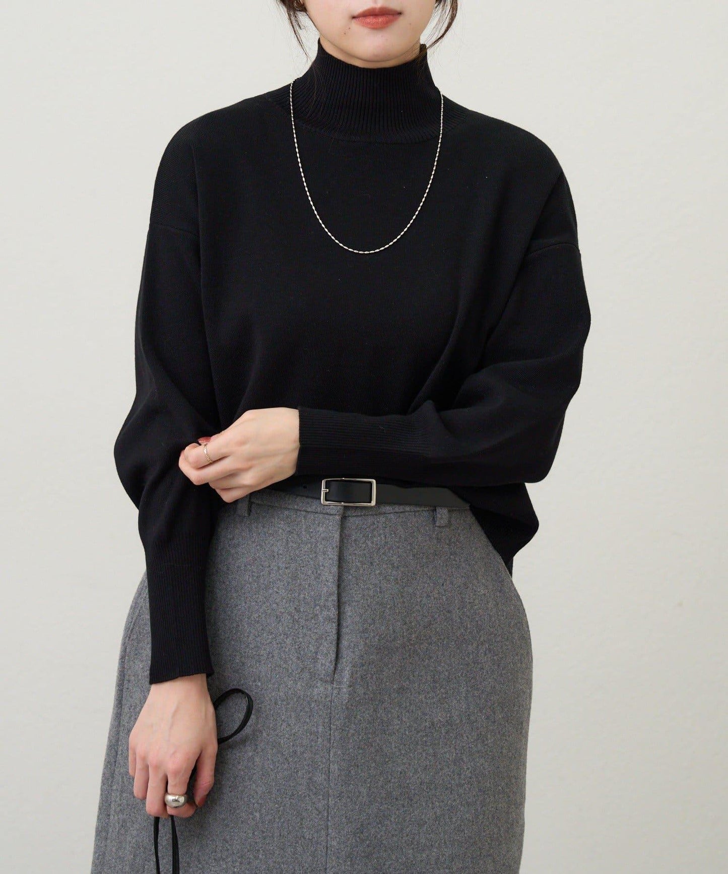 全針高領針織衫