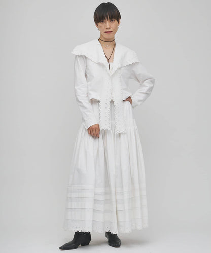 【GEMINI】波浪邊刺繡半身裙