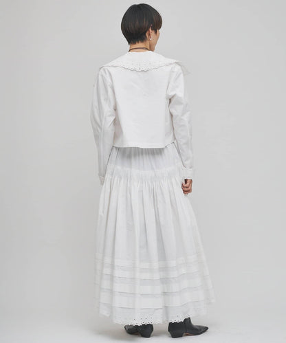 【GEMINI】波浪邊刺繡半身裙