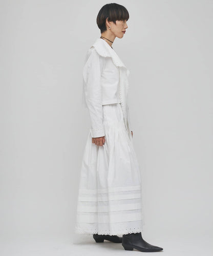 【GEMINI】波浪邊刺繡半身裙