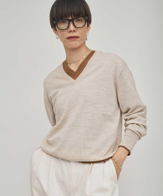 【GEMINI】高密度V領針織套頭衫