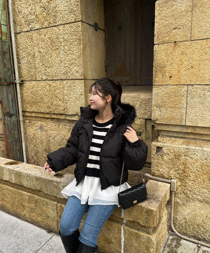 加厚仿毛皮中棉夾克