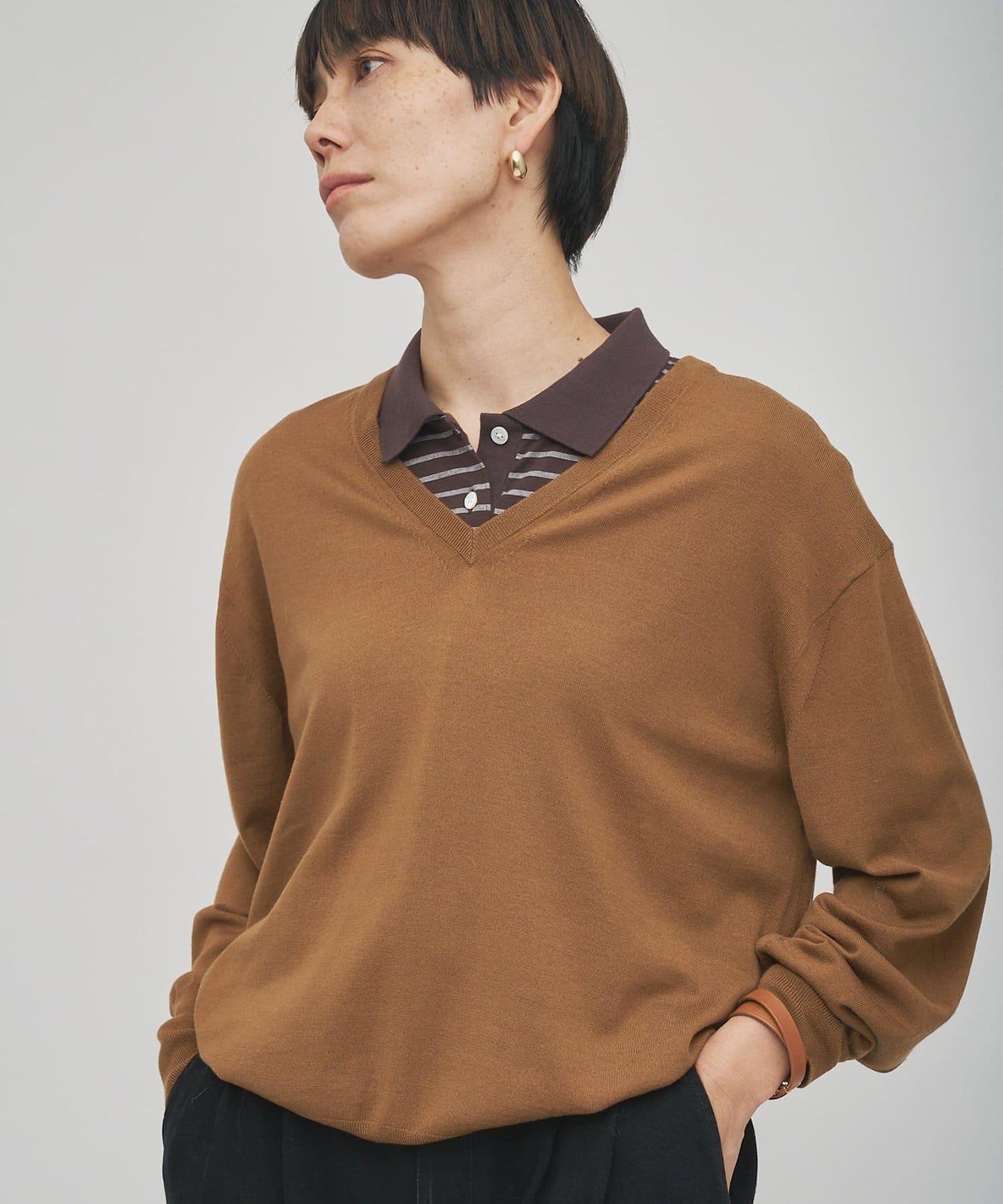 【GEMINI】高密度V領針織套頭衫