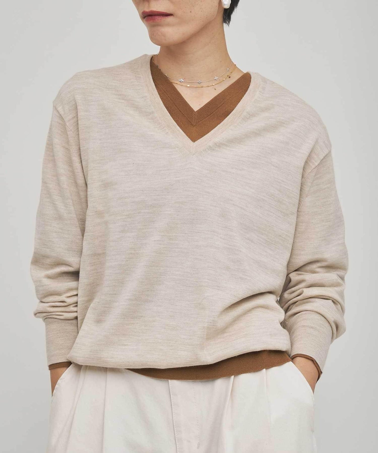 【GEMINI】高密度V領針織套頭衫