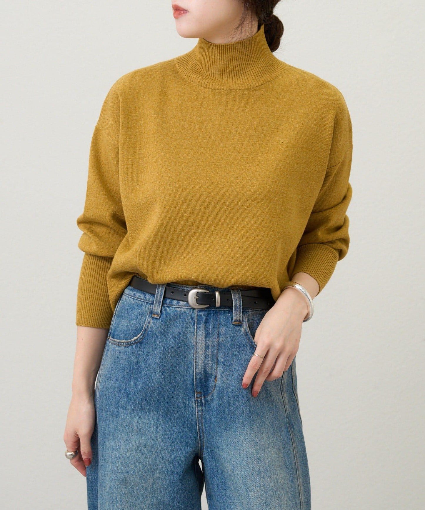 全針高領針織衫