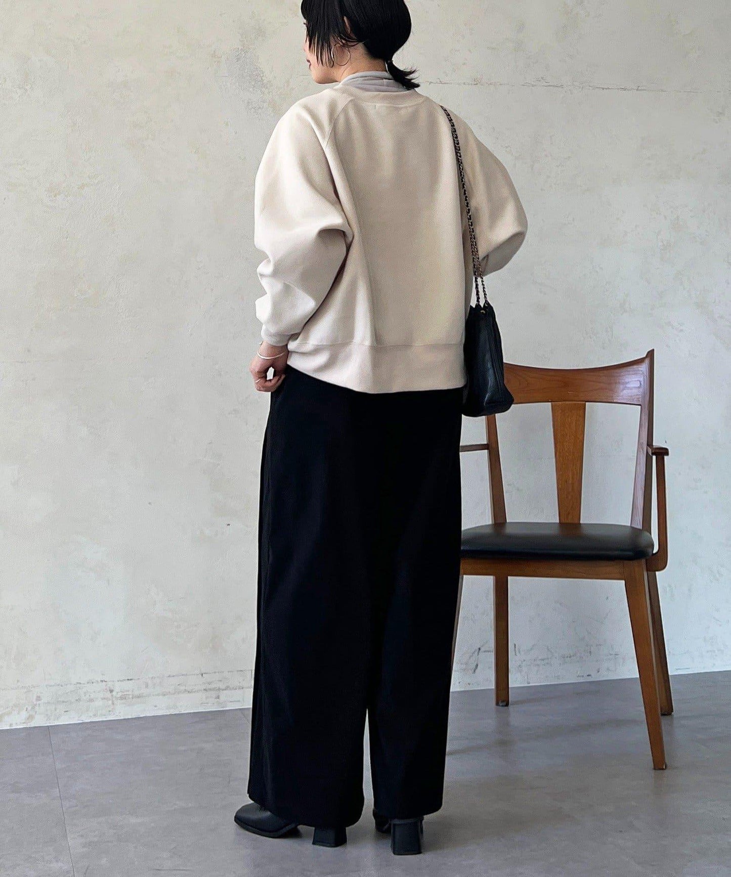 彈力磨毛羅紋拼接褲