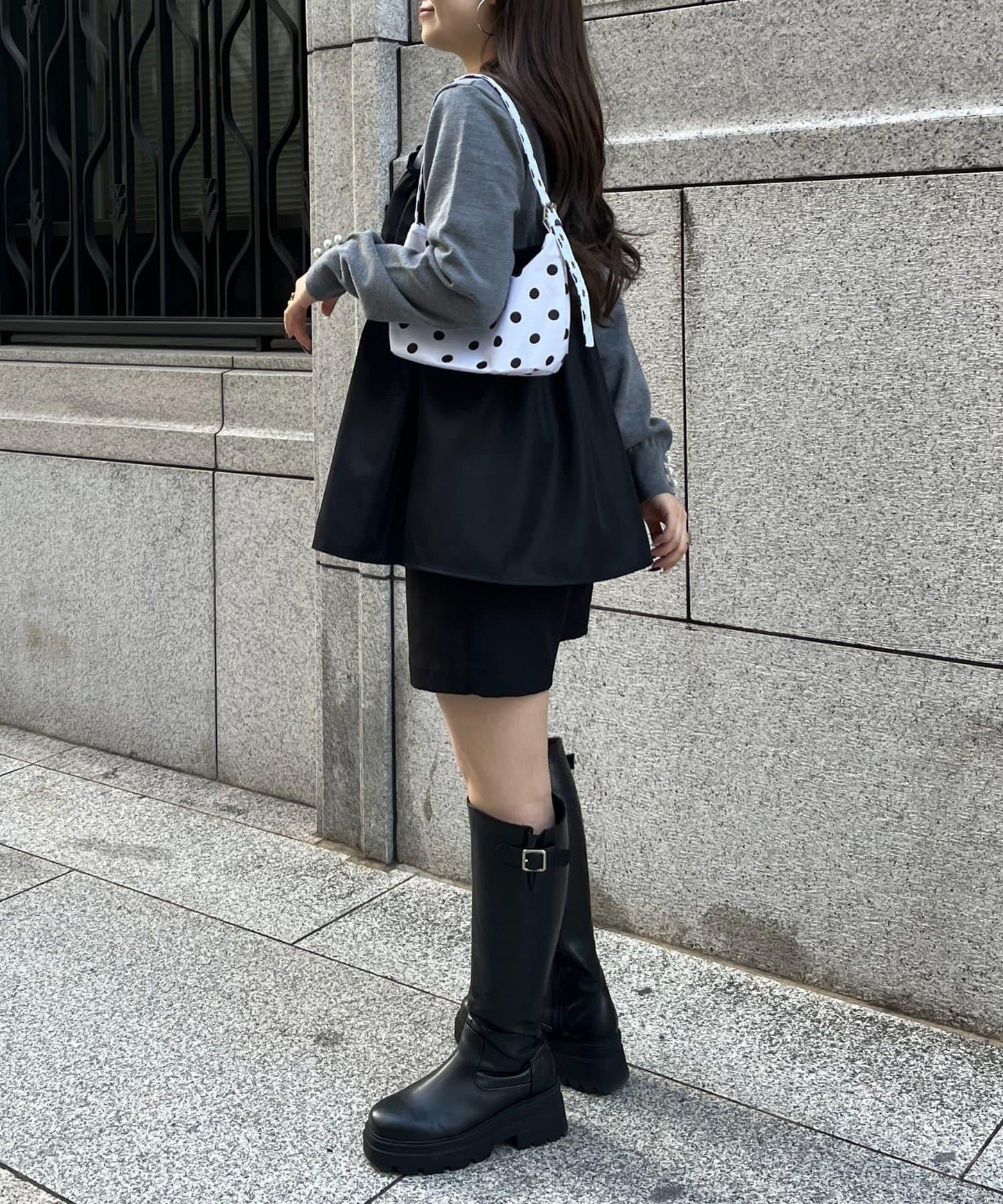 褶皺吊帶拼接荷葉邊針織衫