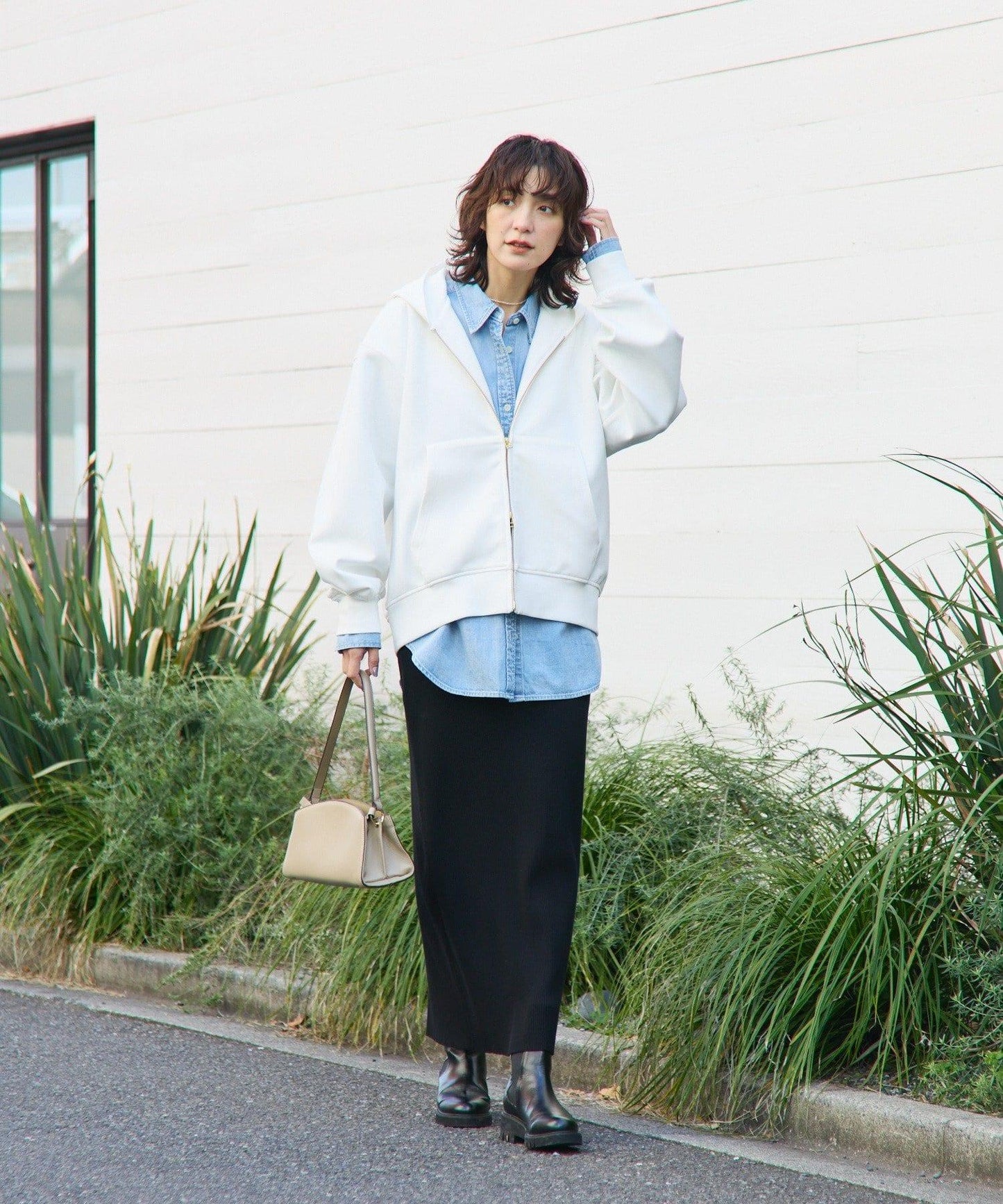 【RIMH】肩墊長款襯衫/預計1月下旬發貨