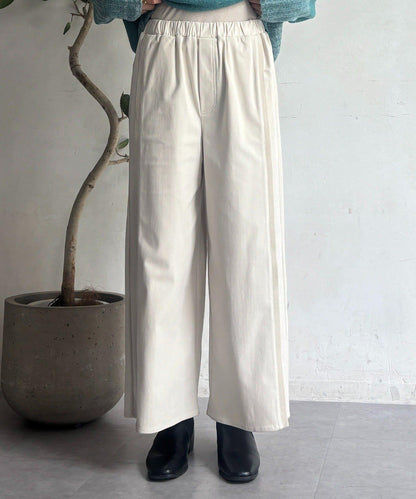 彈力磨毛羅紋拼接褲