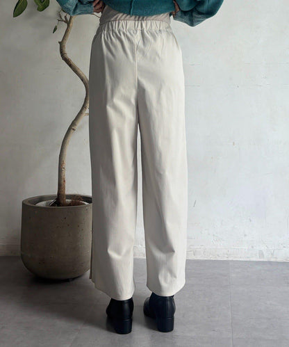 彈力磨毛羅紋拼接褲