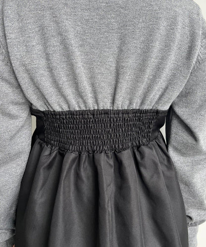 褶皺吊帶拼接荷葉邊針織衫