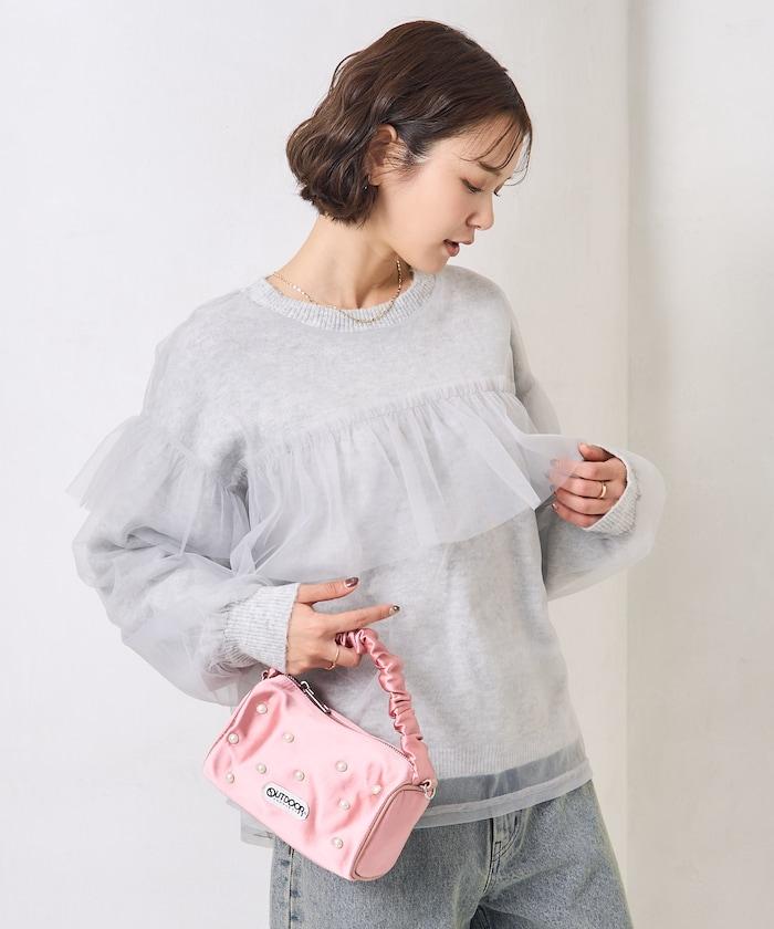 網紗拼接疊穿針織衫