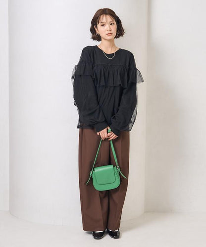 網紗拼接疊穿針織衫