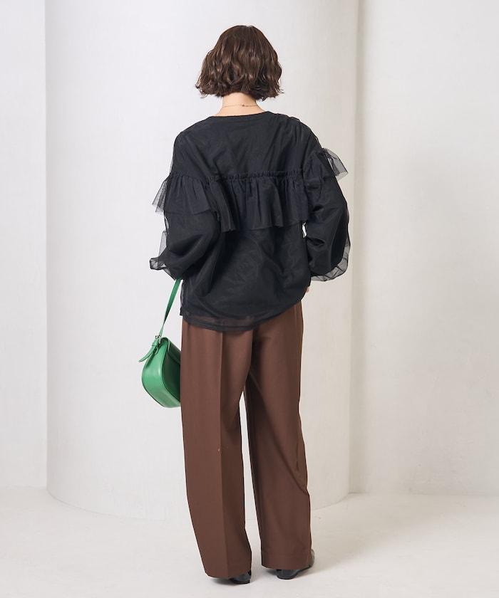 網紗拼接疊穿針織衫