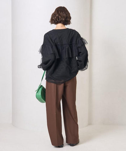 網紗拼接疊穿針織衫