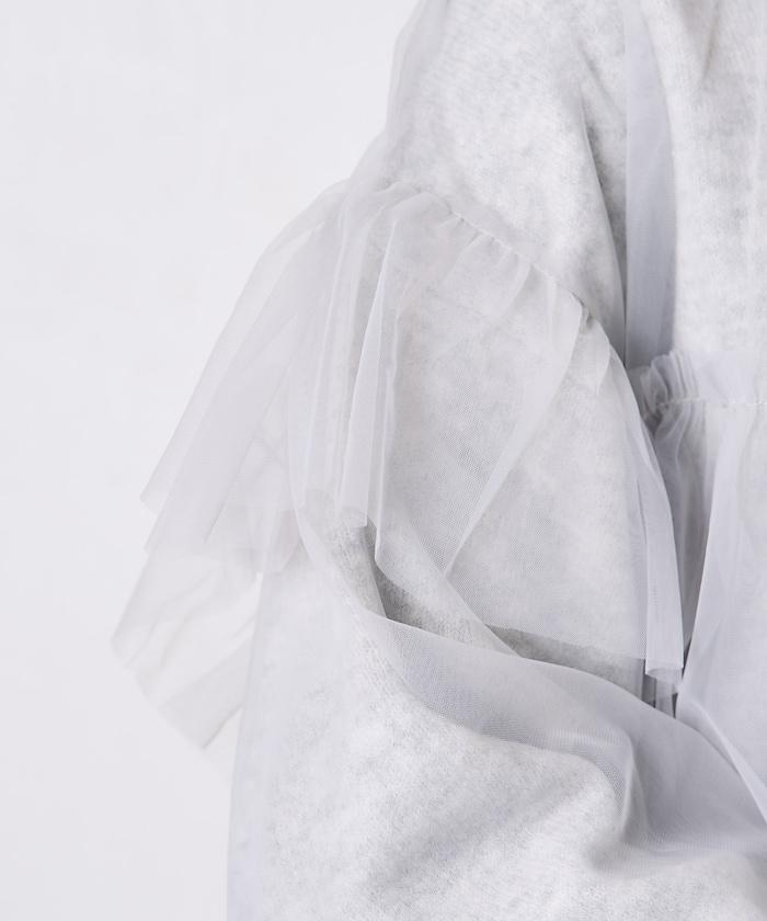 網紗拼接疊穿針織衫