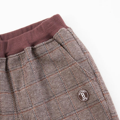 KPBOY 格紋提花長褲（90~140）