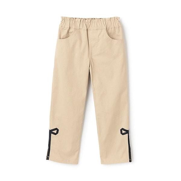 裝飾蝴蝶結側開叉彈力褲