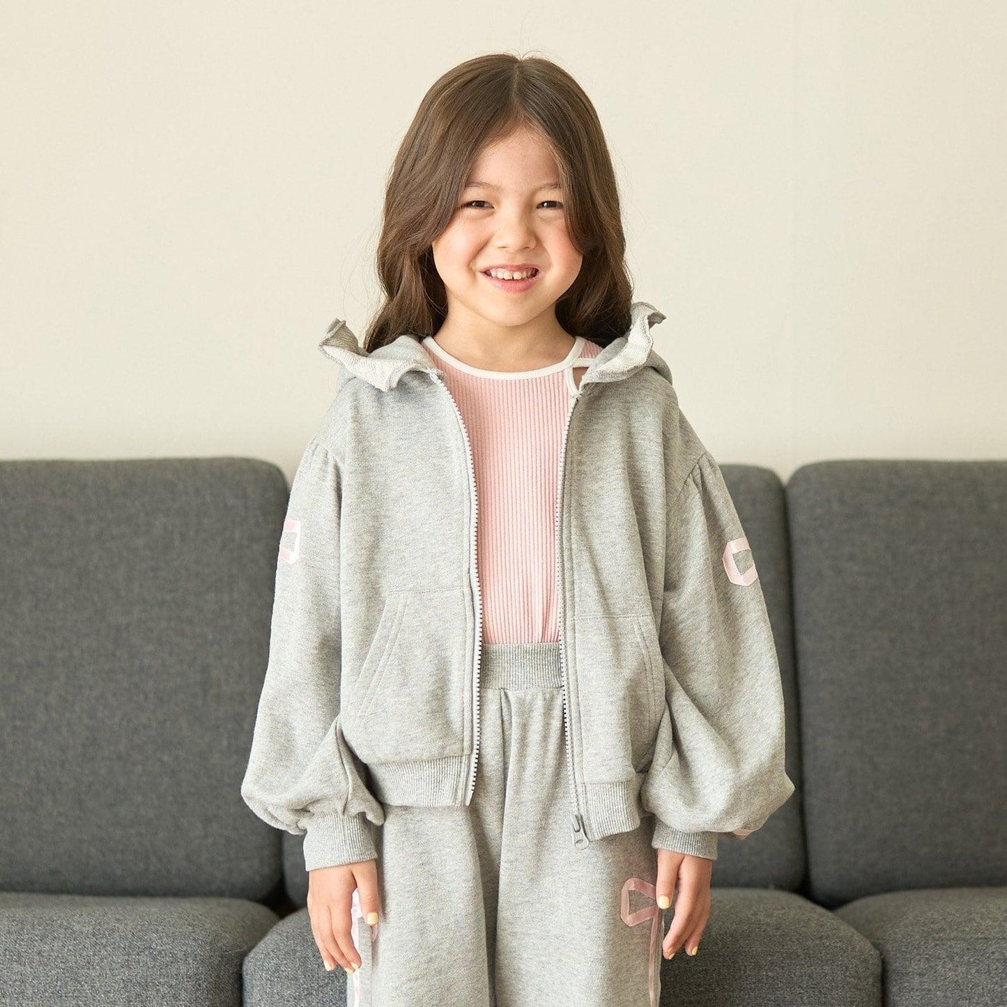 【可成套搭配】【防起球加絨】蝴蝶結條紋全拉鍊衛衣