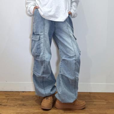 【LTXC】【速幹】【彈力】牛仔工裝褲