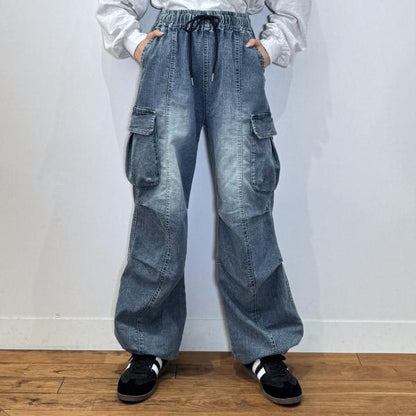 【LTXC】【速幹】【彈力】牛仔工裝褲