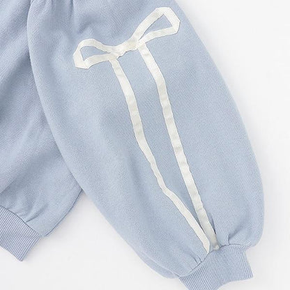 【可成套搭配】【防起球加絨】蝴蝶結條紋全拉鍊衛衣