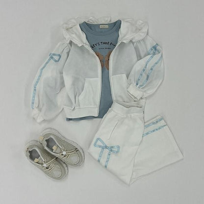 【可成套搭配】【防起球加絨】蝴蝶結條紋全拉鍊衛衣