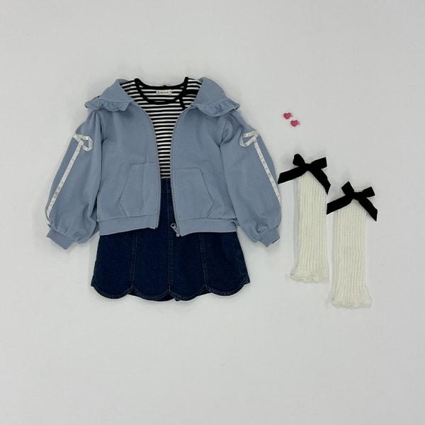 【可成套搭配】【防起球加絨】蝴蝶結條紋全拉鍊衛衣