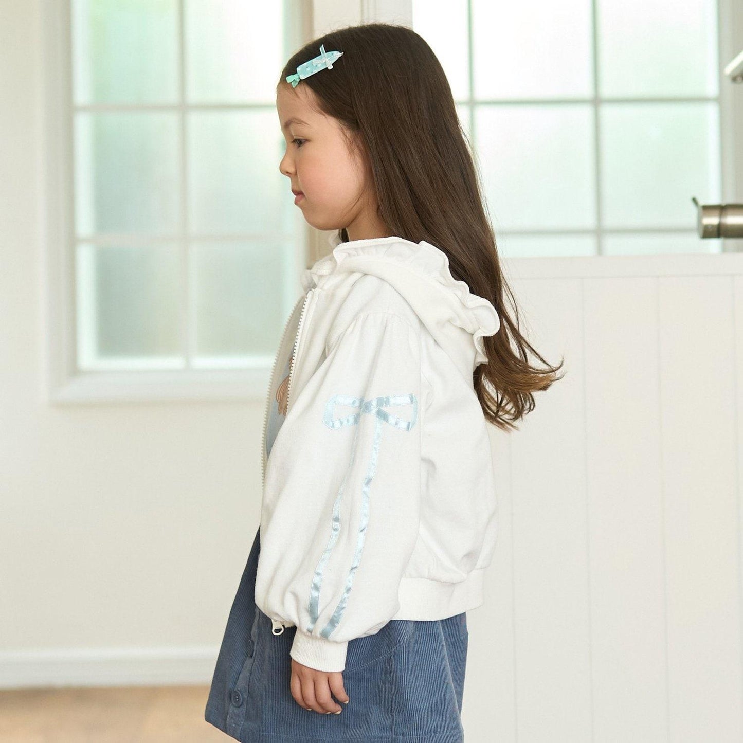 【可成套搭配】【防起球加絨】蝴蝶結條紋全拉鍊衛衣