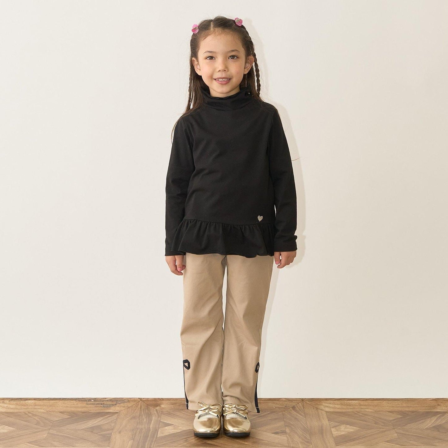 裝飾蝴蝶結側開叉彈力褲