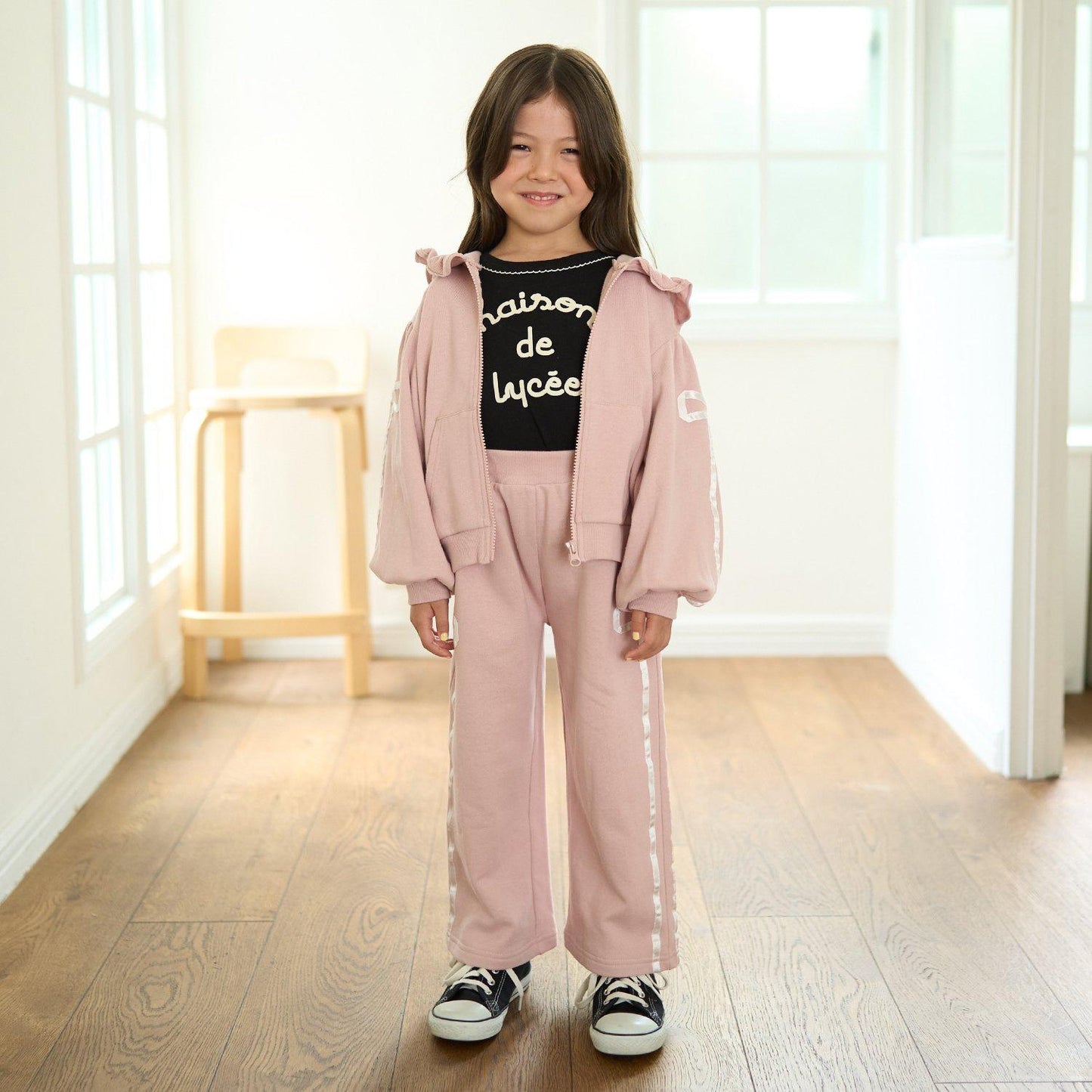 【可成套搭配】【防起球加絨】蝴蝶結條紋全拉鍊衛衣