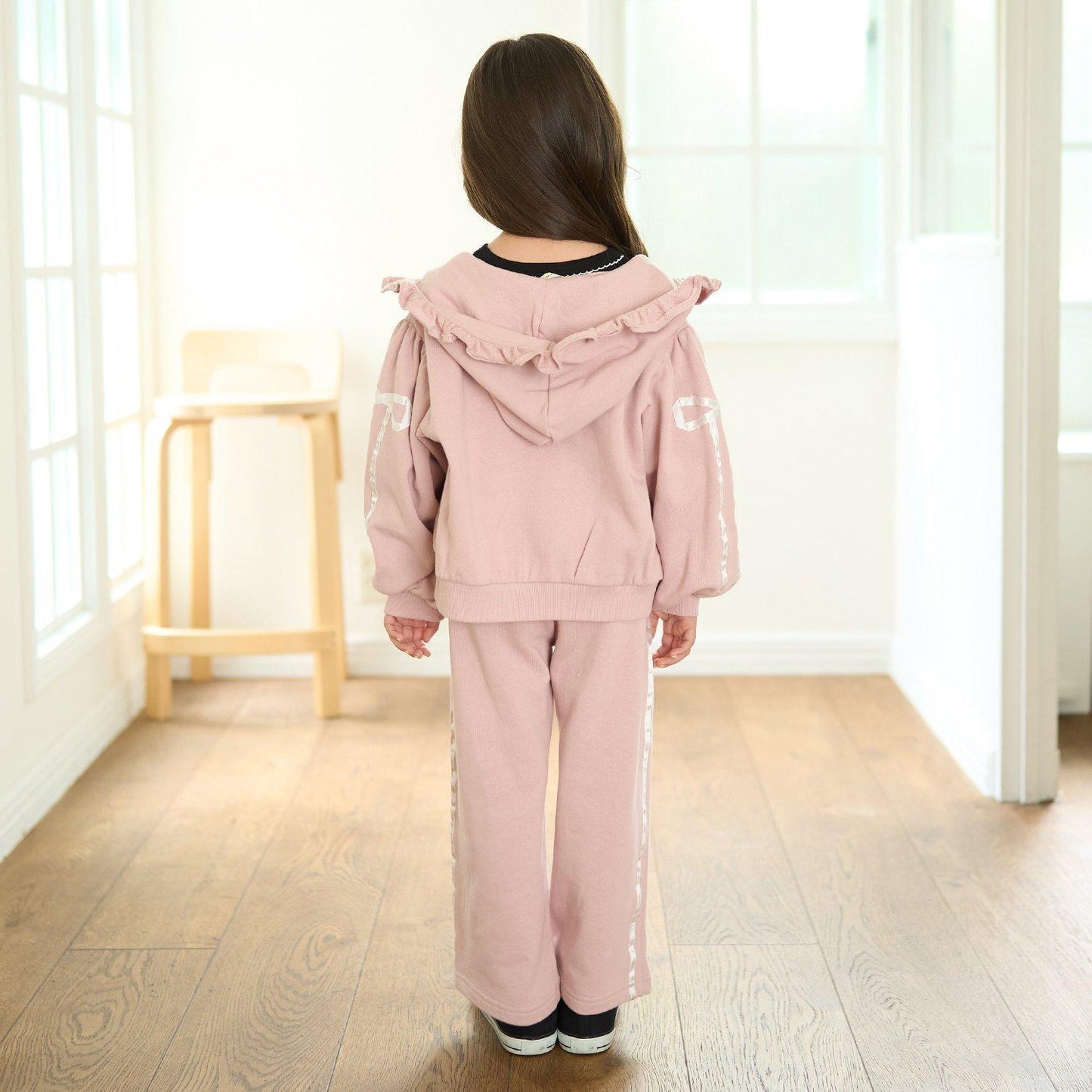 【可成套搭配】【防起球加絨】蝴蝶結條紋全拉鍊衛衣