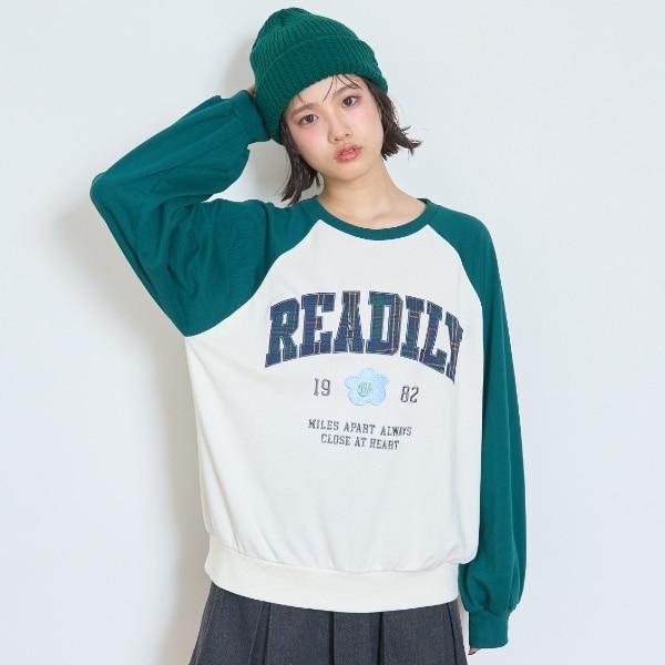 【7days】拼色格紋標誌衛衣