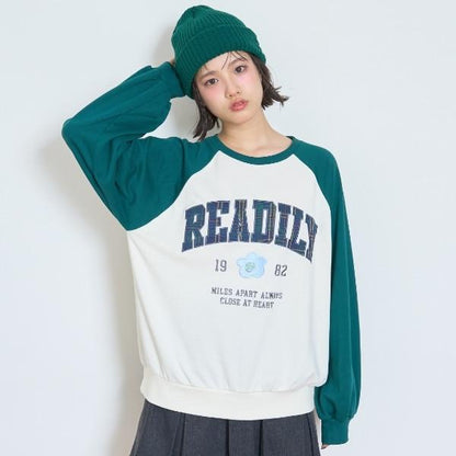 【7days】拼色格紋標誌衛衣