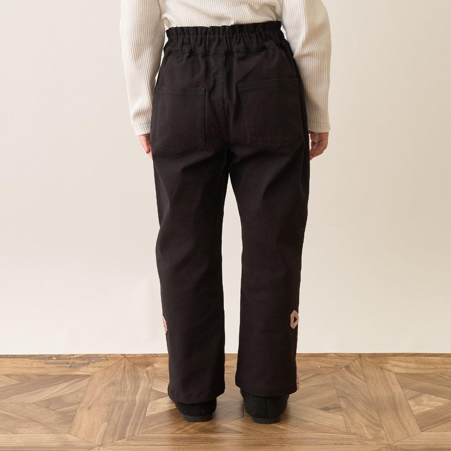 裝飾蝴蝶結側開叉彈力褲