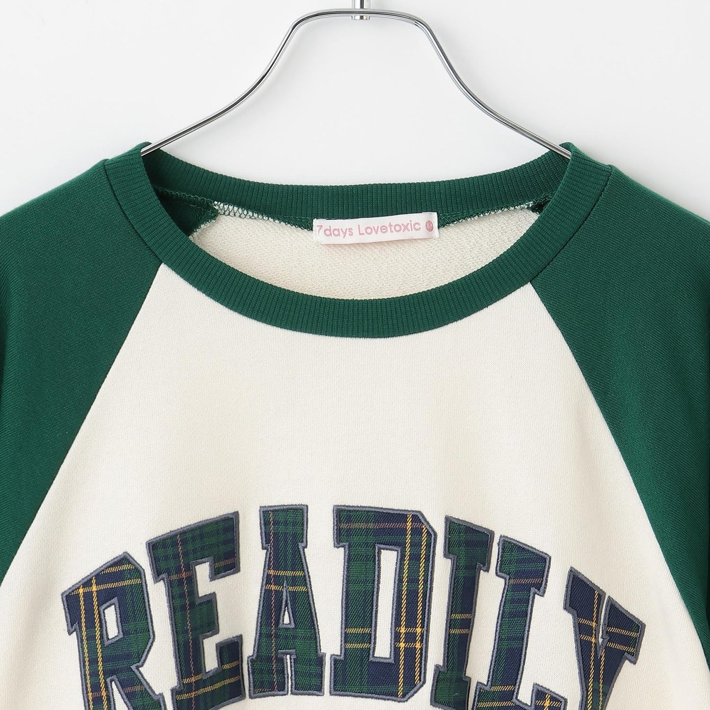 【7days】拼色格紋標誌衛衣