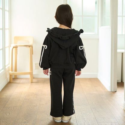 【可成套搭配】【防起球加絨】蝴蝶結條紋全拉鍊衛衣