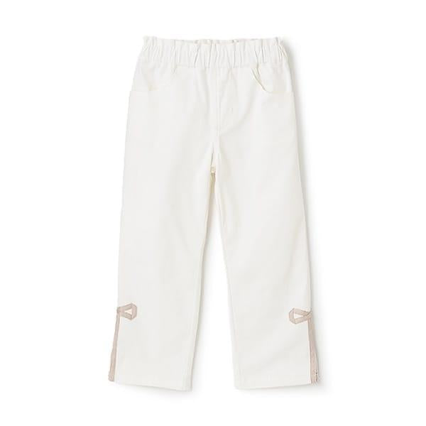 裝飾蝴蝶結側開叉彈力褲