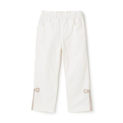 裝飾蝴蝶結側開叉彈力褲